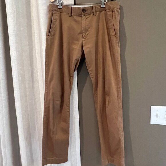 Men's J Crew Flex Camel Brown Slim Straight Leg, Preppy, Academia, W 32 / L 32 - Picture 1 of 8